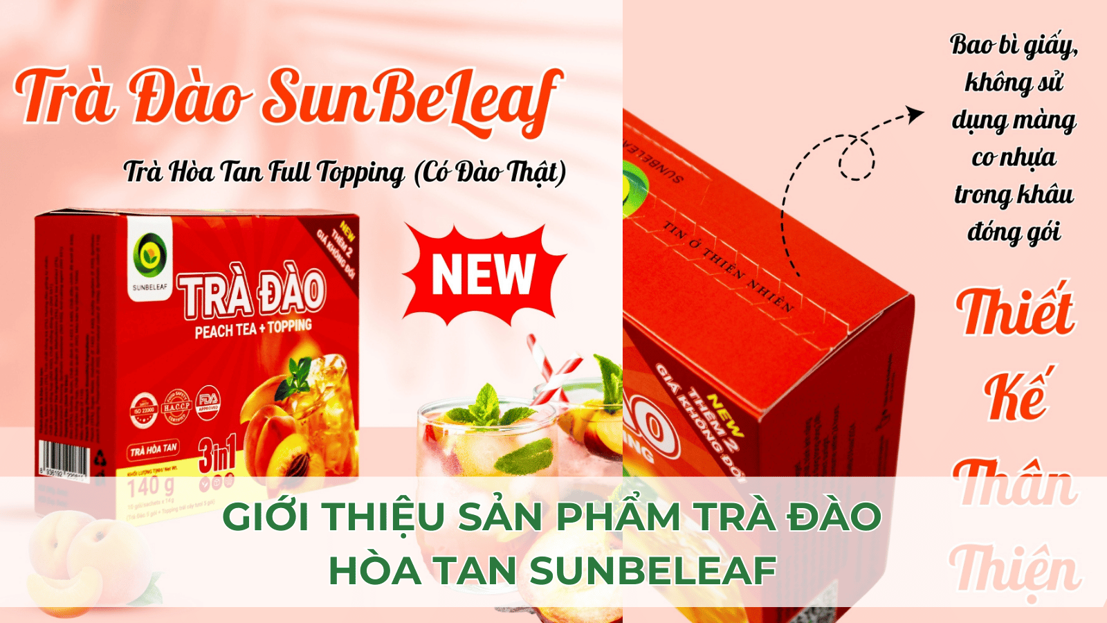 Trà Đào Hòa Tan SunBeleaf – Giải Pháp Thức Uống Hiện Đại, Tiện Lợi 