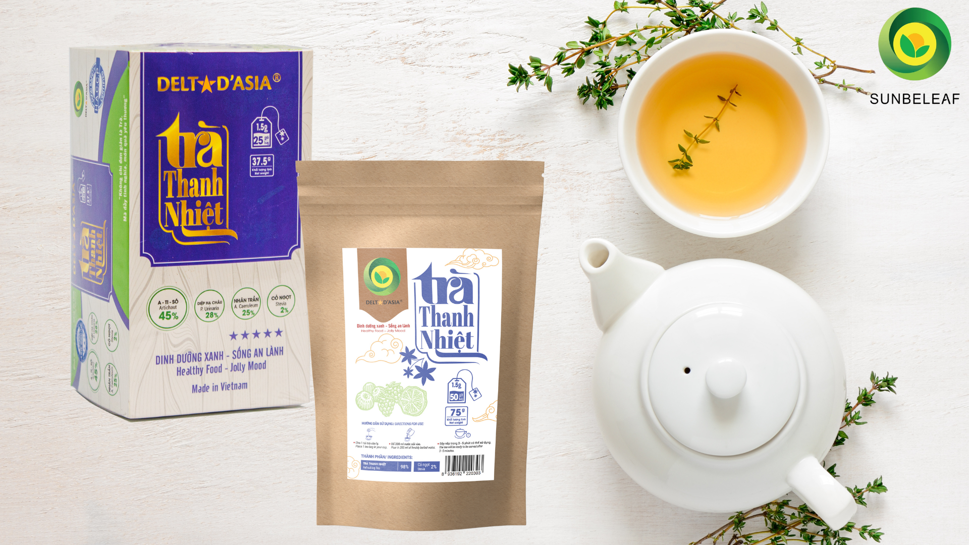 Trà thanh nhiệt SunBeleaf – Lá chắn tự nhiên giúp thanh lọc cơ thể, mát gan, cân bằng nội tiết