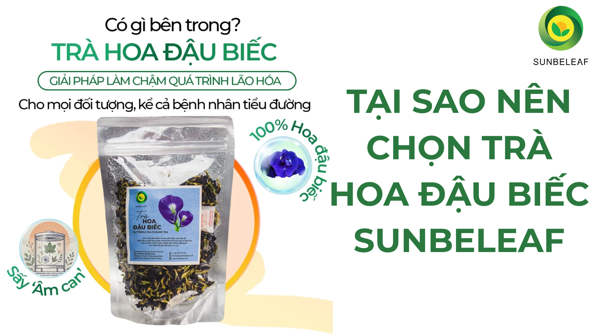 Trà Hoa Đậu Biếc SunBeleaf – Chăm Sóc Trí Não Và Tim Mạch Từ Thiên Nhiên